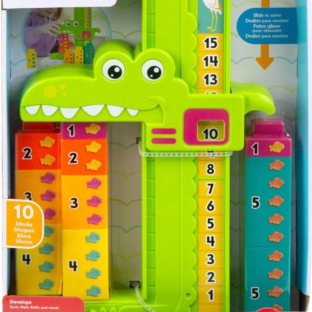 NEW Fisher-Price Alligator Counting Activity with 10 Stacking Blocks Preschool L